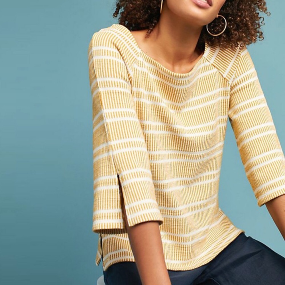 Anthropologie Mustard yellow top